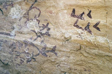 Los Letreros Cave, Near Velez Blanco, Andalucia, 4000 BC, Cave Paintings of Birds